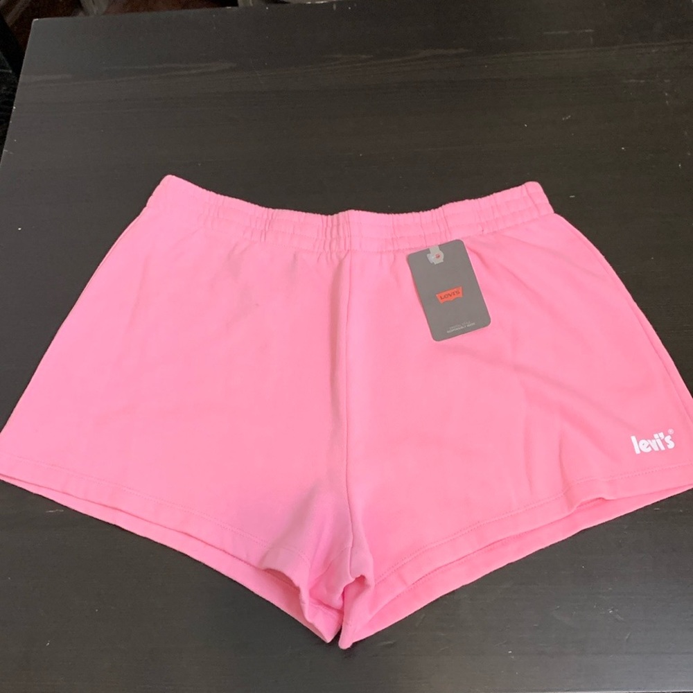 Levi’s pink fleece shorts for women